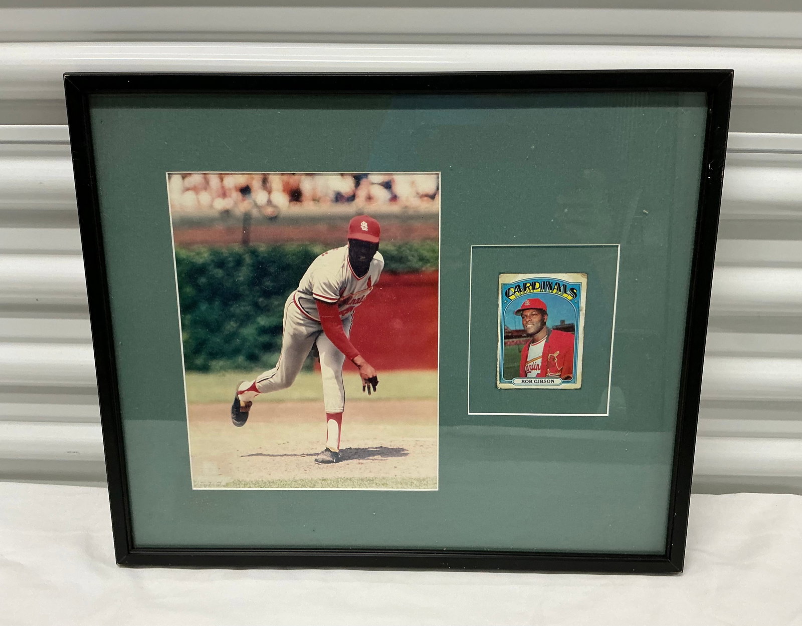 Signed Bob Gibson Baseball Card & Photo Plaque (1 of 4)