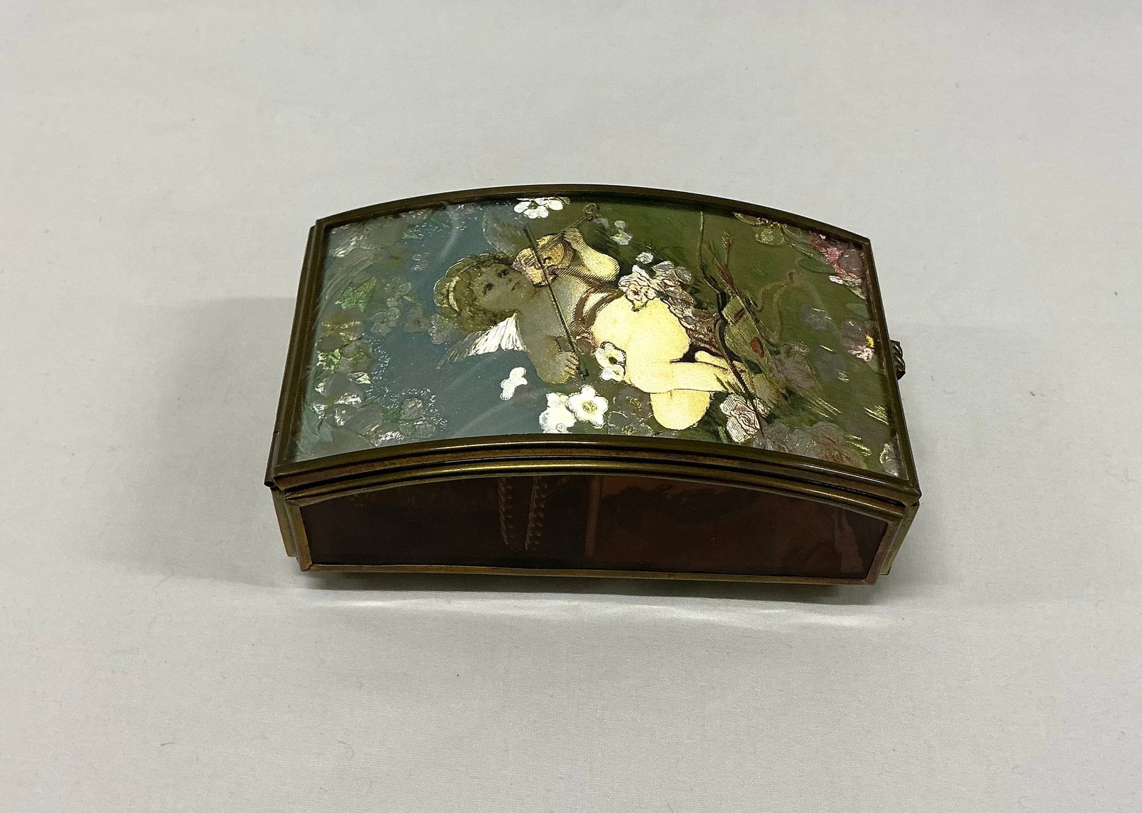 Musical Cherub Trinket Jewelry Box: 5.25 inches