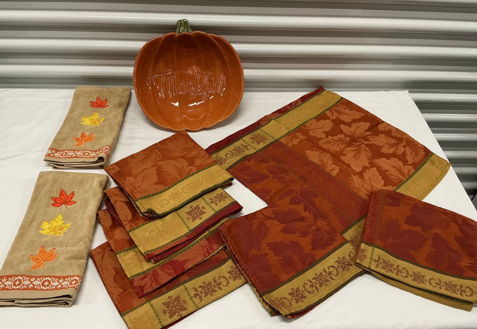 Fall Pumpkin Candy/ Serving Bowl, Napkins & Hand Towels (1 of 5)