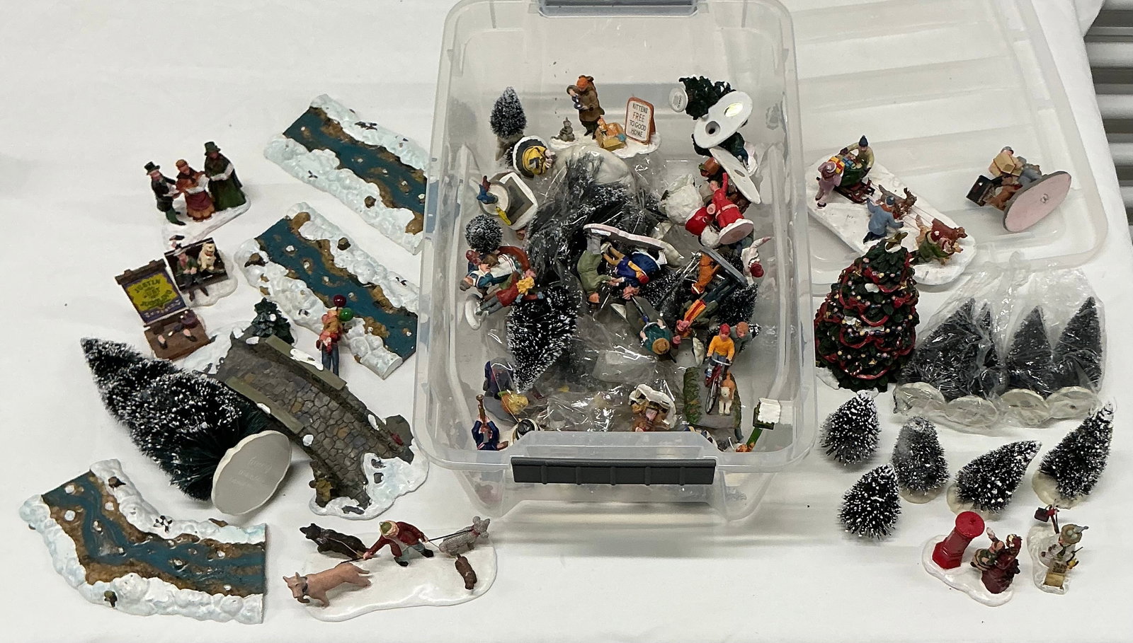 Box Full Of Lemax & Other Christmas Village Scenes & Accessories (1 of 4)