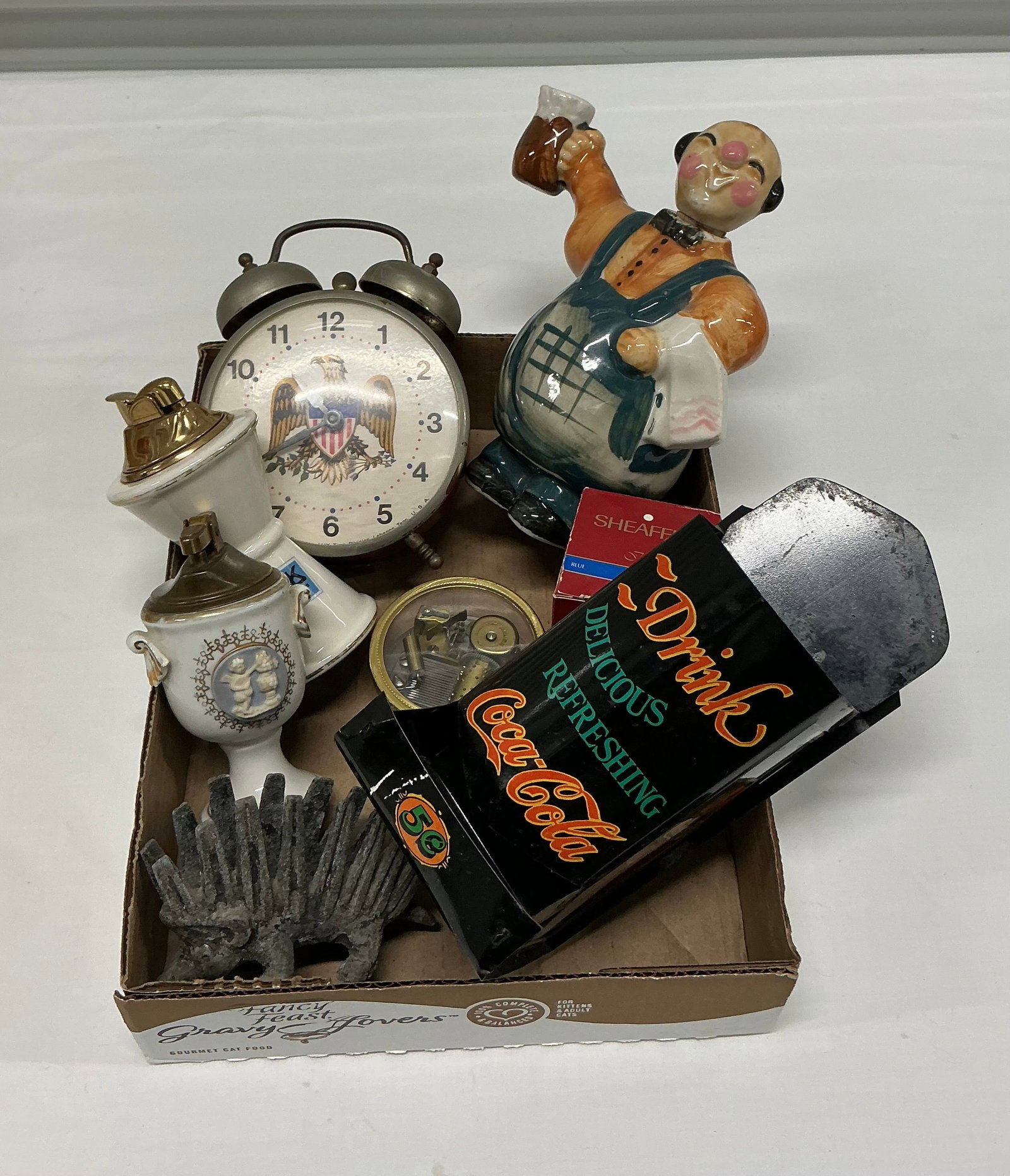 Box Lot: Decanter Clock Match Holder