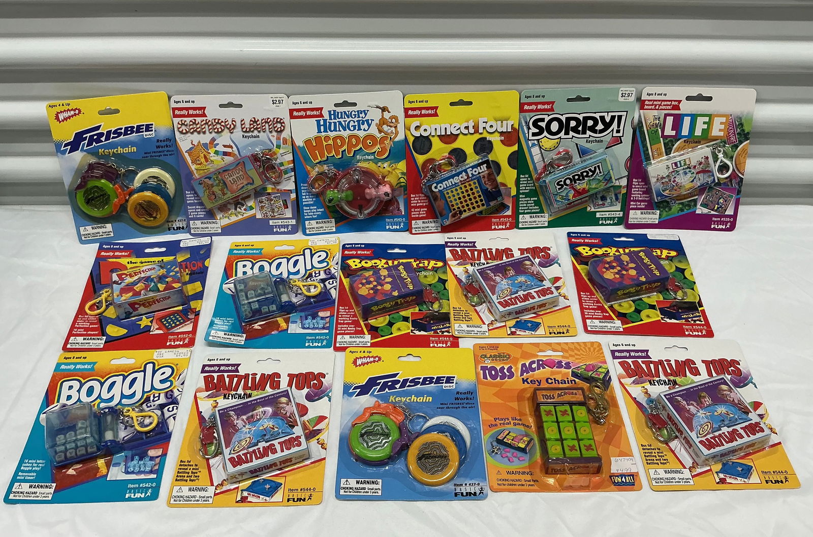 Y2K Novelty Board Game Keychains: All Sealed