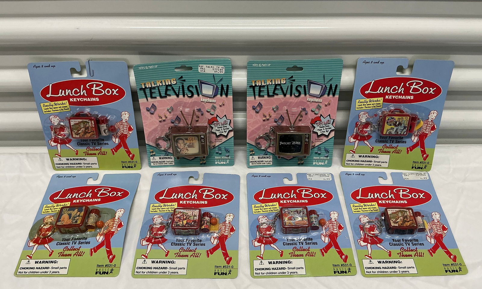 1990s Complete Set Novelty Lunch Box Keychains & Two Television Keychains (1 of 6)