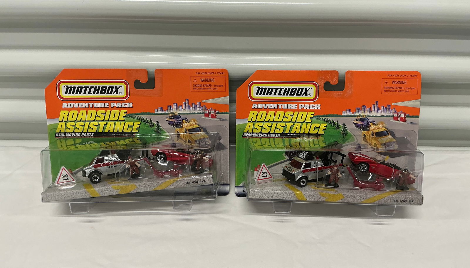 1997 Matchbox Adventure Packs Roadside Assistance: On the card