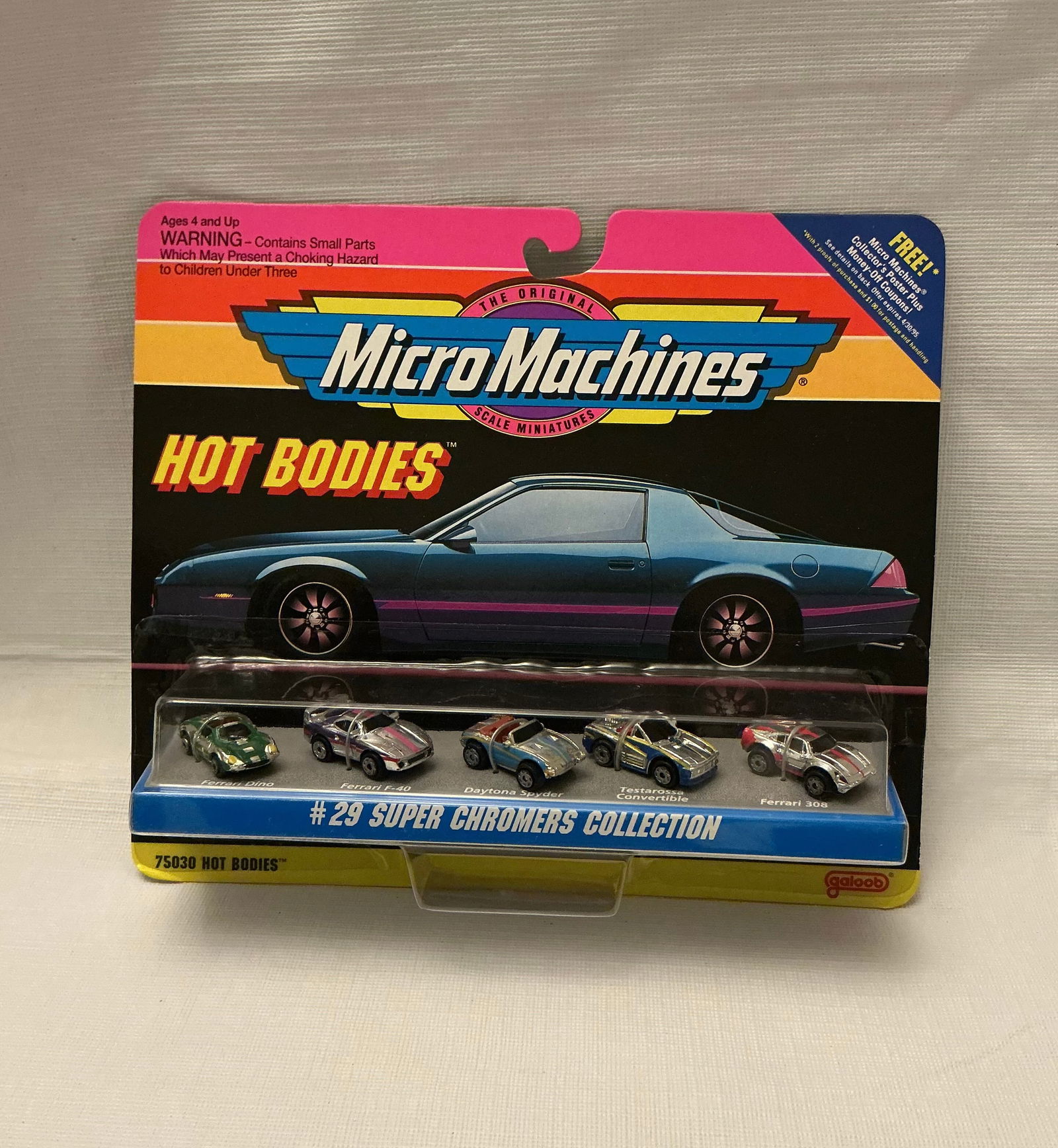 1993 Galoob Micro Machines Hot Bodies Super Chromers Collection: On the card