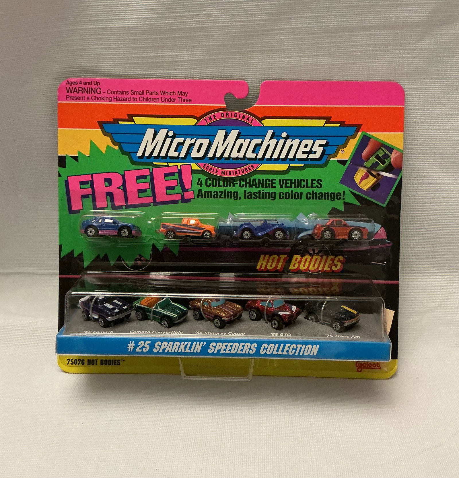1993 Galoob Micro Machines Hot Bodies Sparklin Speeders Collection: Bonus Color Change Vehicles