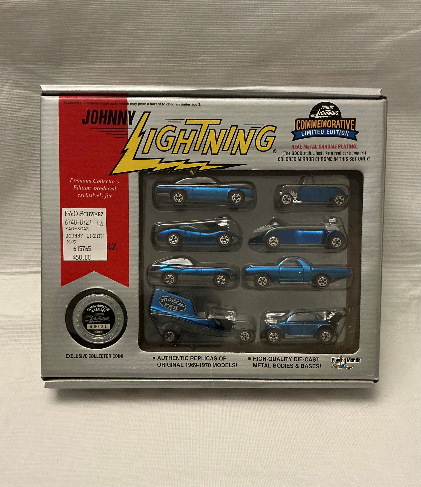 1994 Johnny Lightning FAO Schwarz Commemorative Limited Edition 8 Car Die Cast Set (1 of 4)