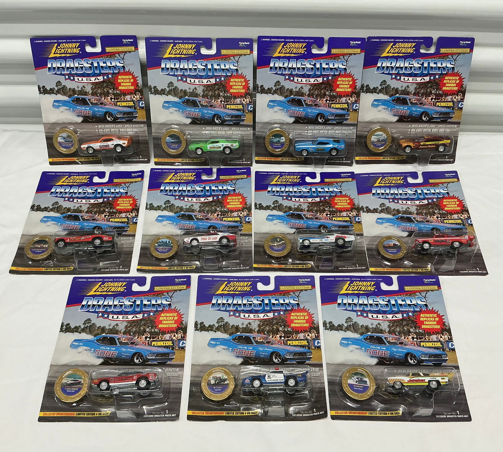 1995 Complete Set Johnny Lightning Dragsters USA Limited Edition Series 1 (1 of 6)