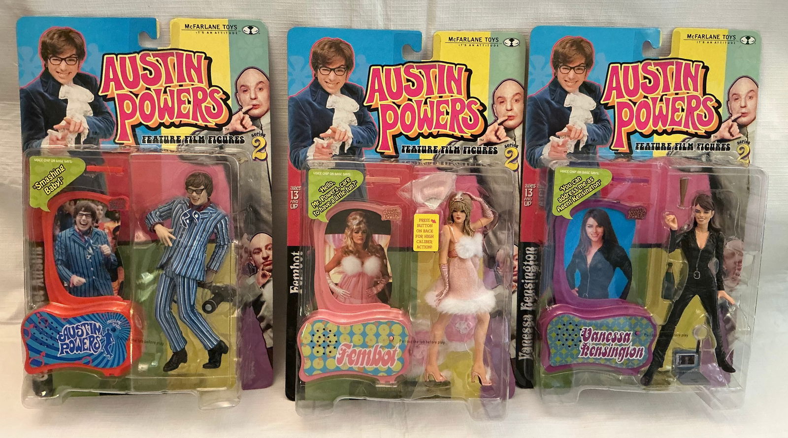 1999 Austin Powers Action Figures Fembot Carnaby St Austin Vanessa: Series 2 On The Card