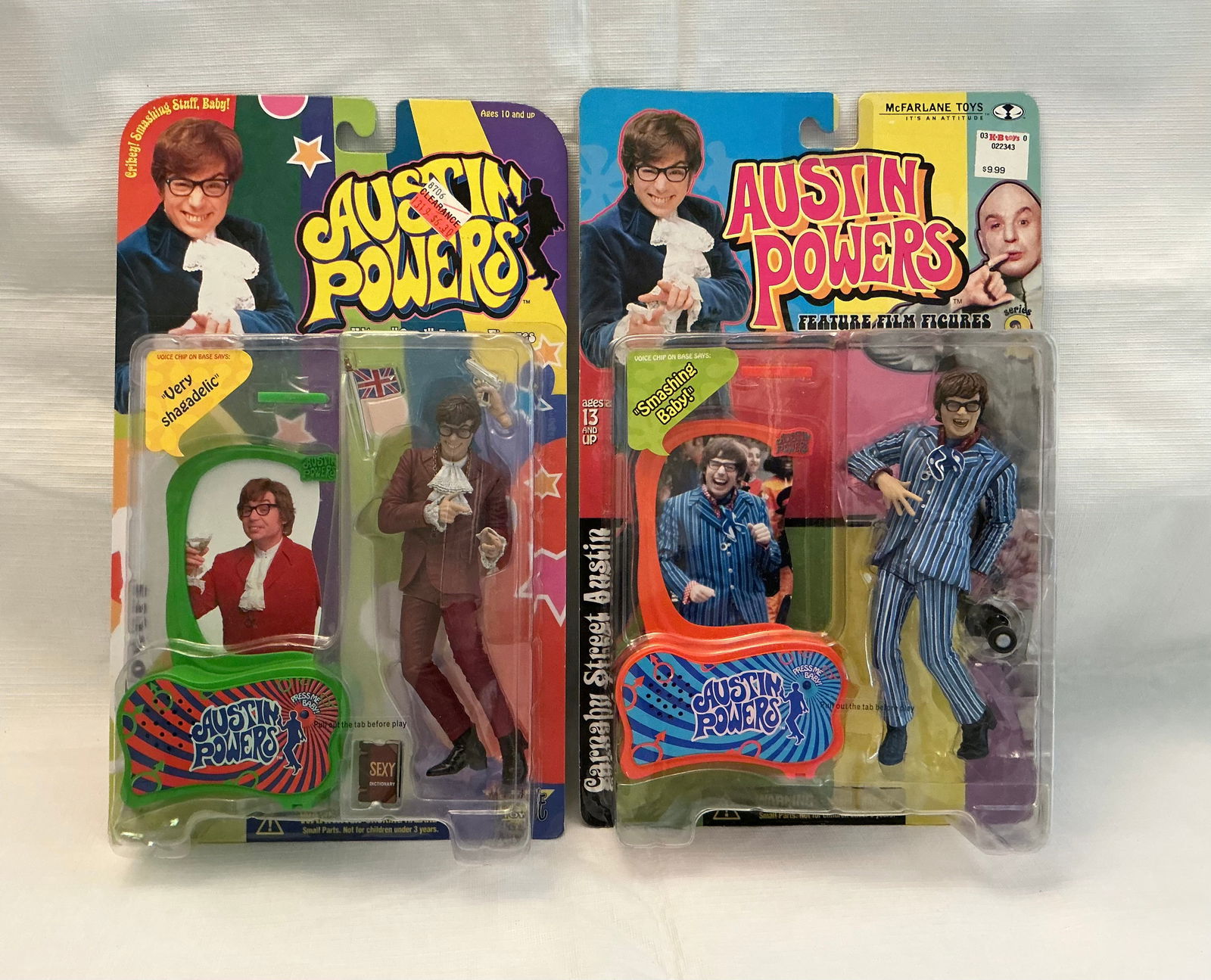 1999 Series 1 Austin Powers & Series 2 Carnaby St Austin Action Figures: On The Card