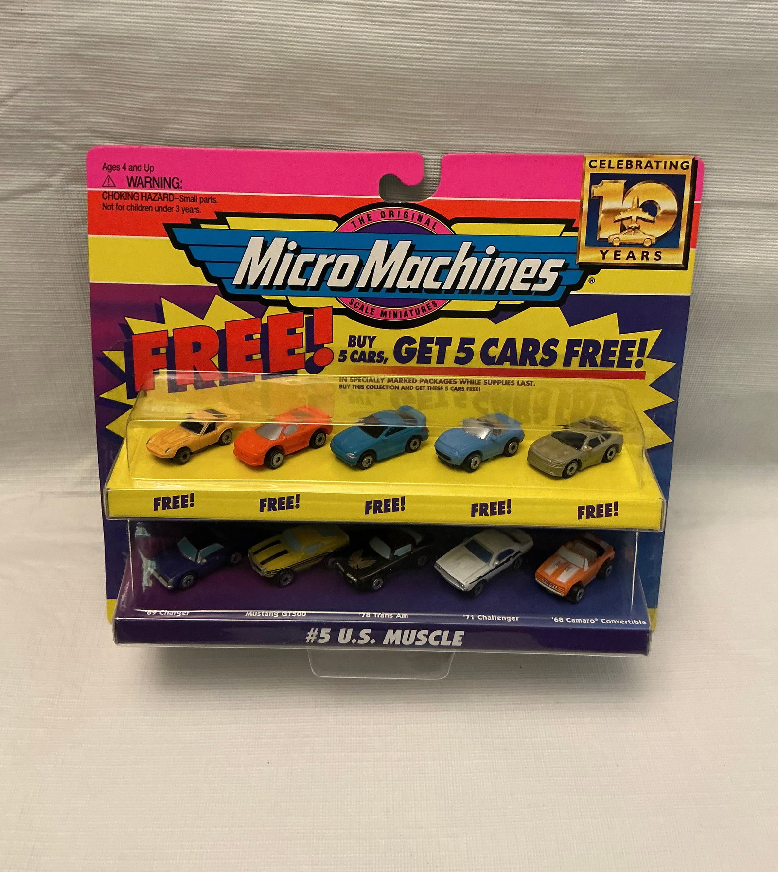 1996 Galoob Micro Machines 10th Anniversary US Muscle Cars With Bonus Cars: 1996