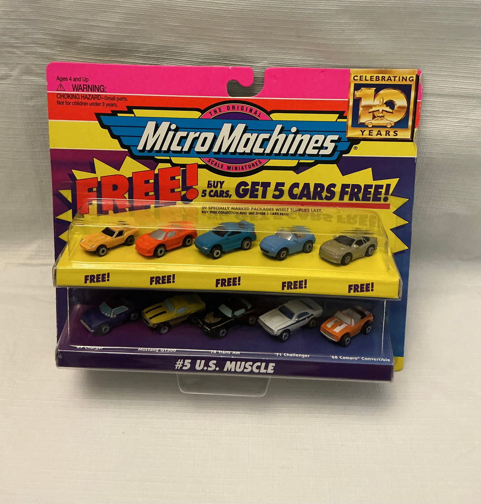 1996 Galoob Micro Machines 10th Anniversary US Muscle Cars With Bonus Cars: 1996