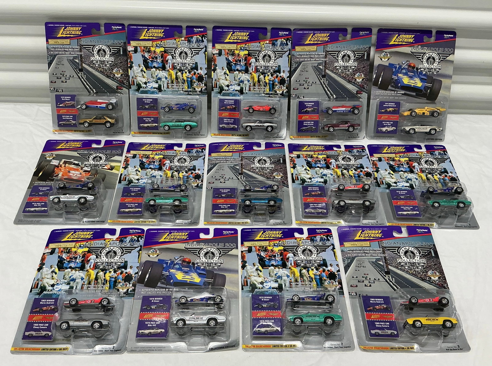 1996 Johnny Lightning Indy 500 Champions Collection Die Cast: Collectors Edition, Series 2 & 3.