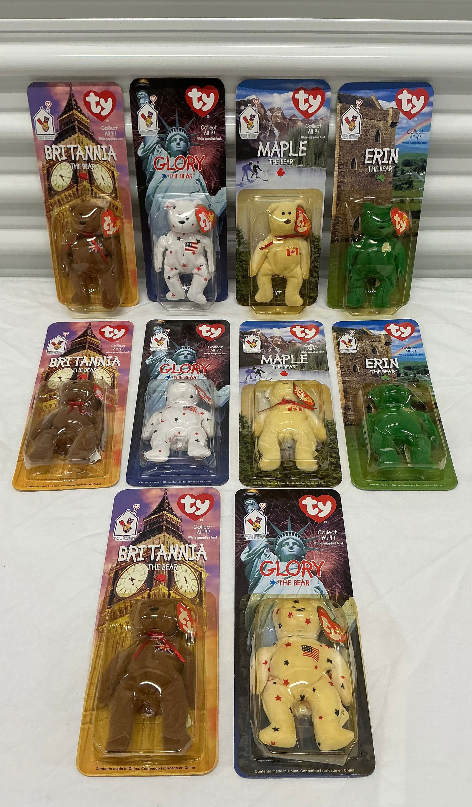 TWO complete Sets 1999 Ty Beanie Babies Bears McDonalds Toys (1 of 6)