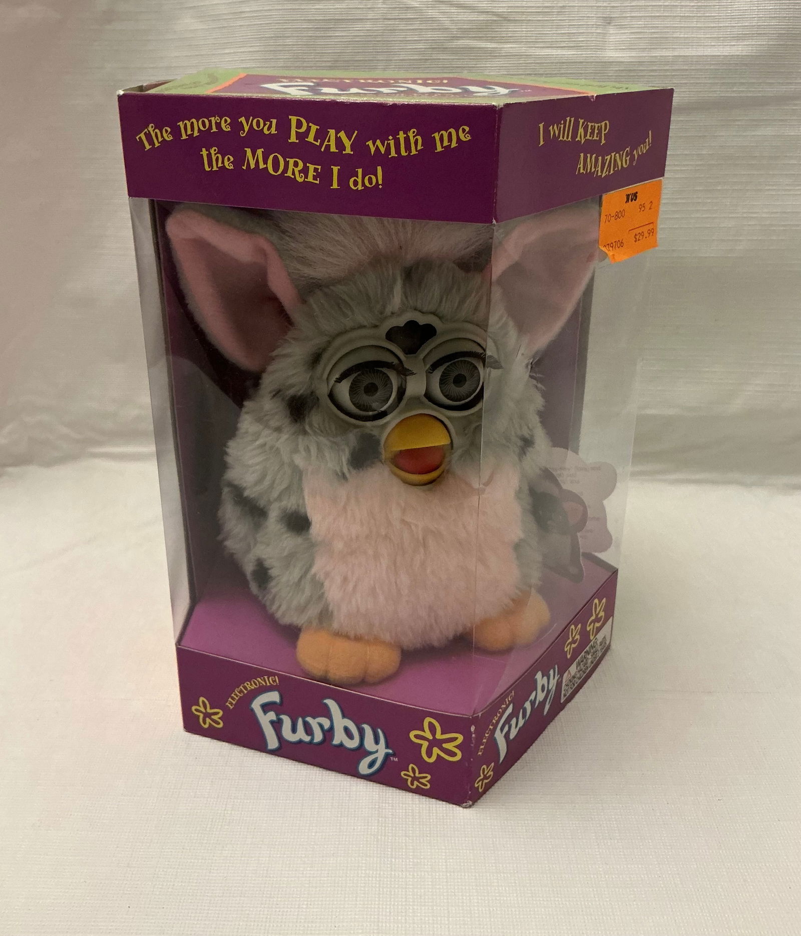 Original 1998 Furby Model 70-800 Grey Spotted Pink Belly (1 of 6)