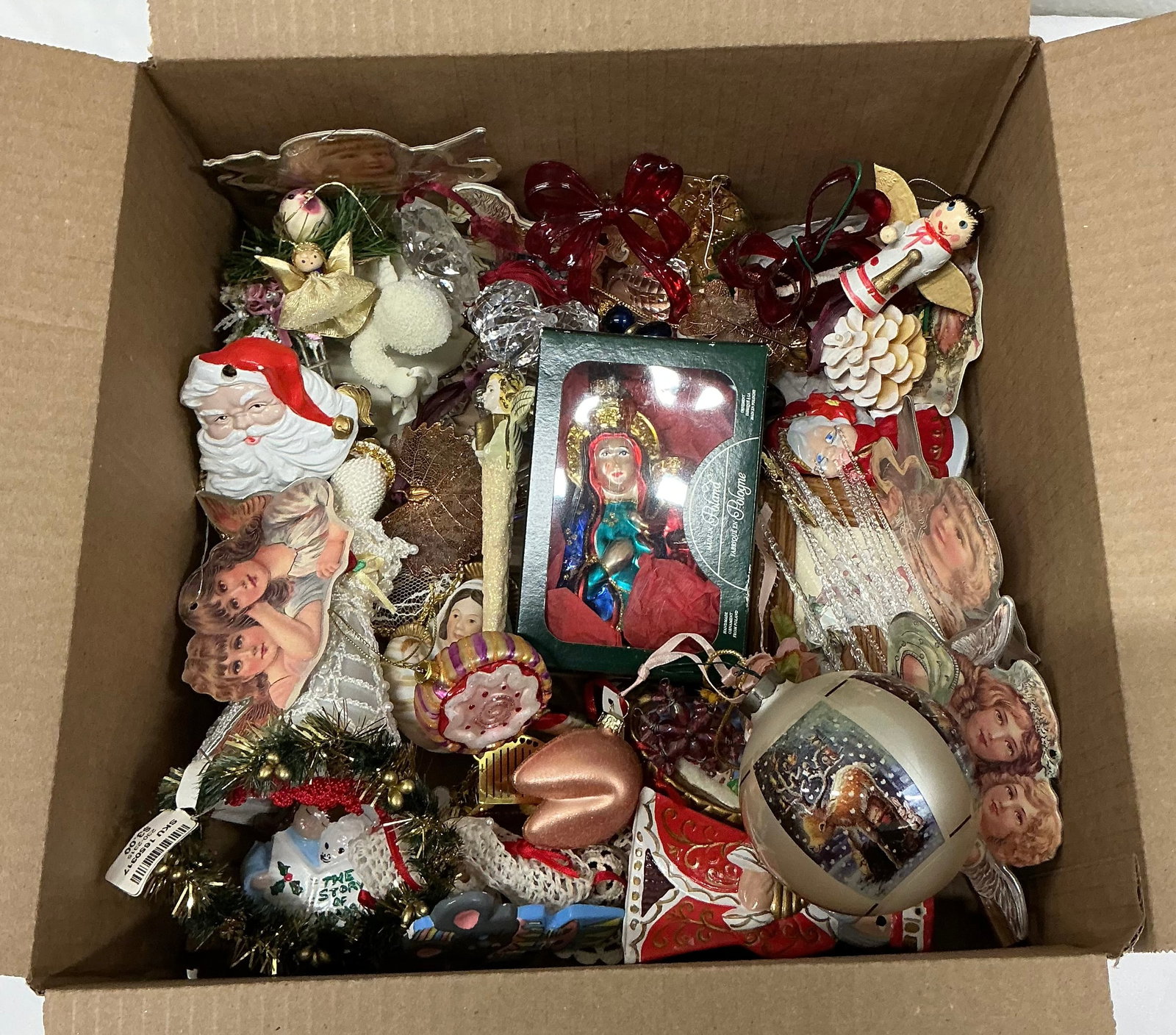 Box Of Mostly Vintage Christmas Ornaments: Christmas