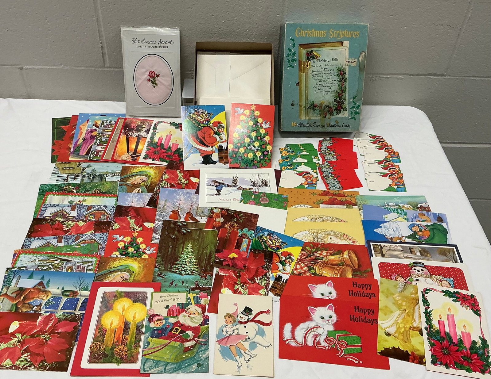 Box Of Vintage Christmas Cards - No Writing Unused: All Unused