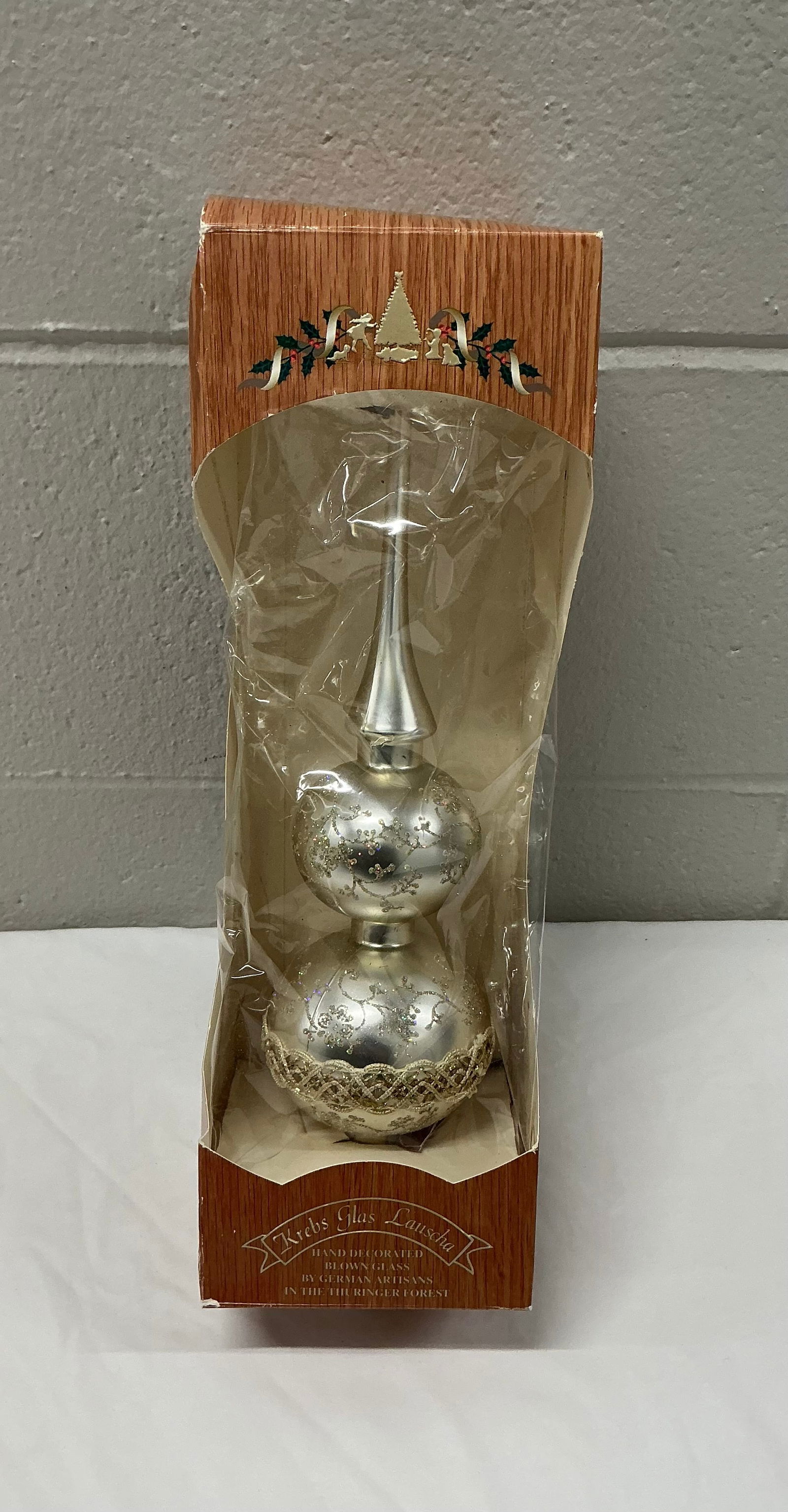 Krebs Hand Blown German Finial Tree Topper: 13”