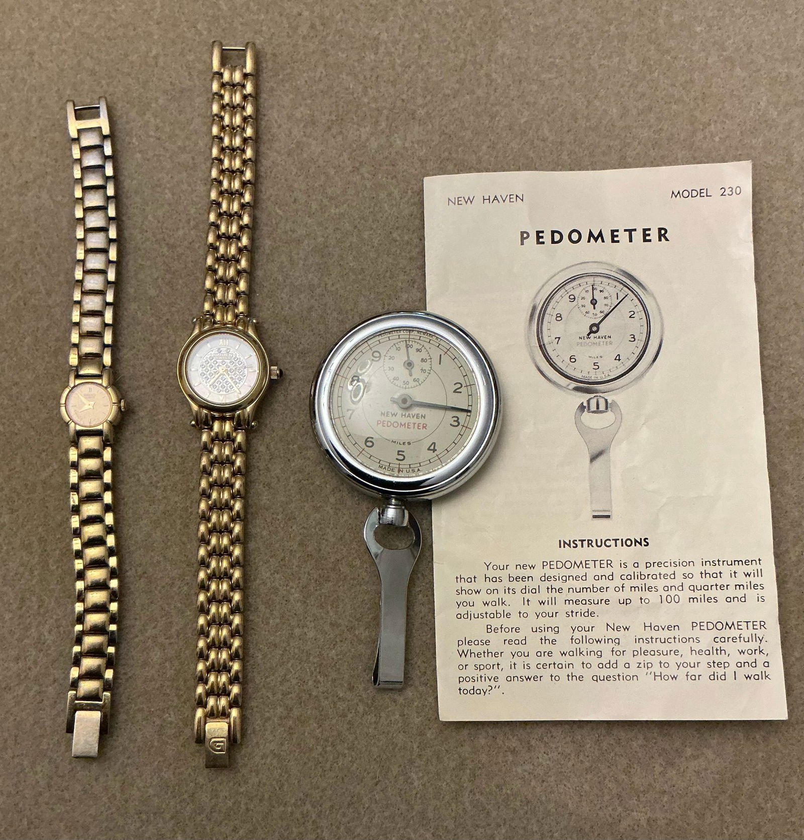 Vintage Gruen Seiko Ladies Watches New Haven Pedometer: Gruen Swiss Watch Model GSL014