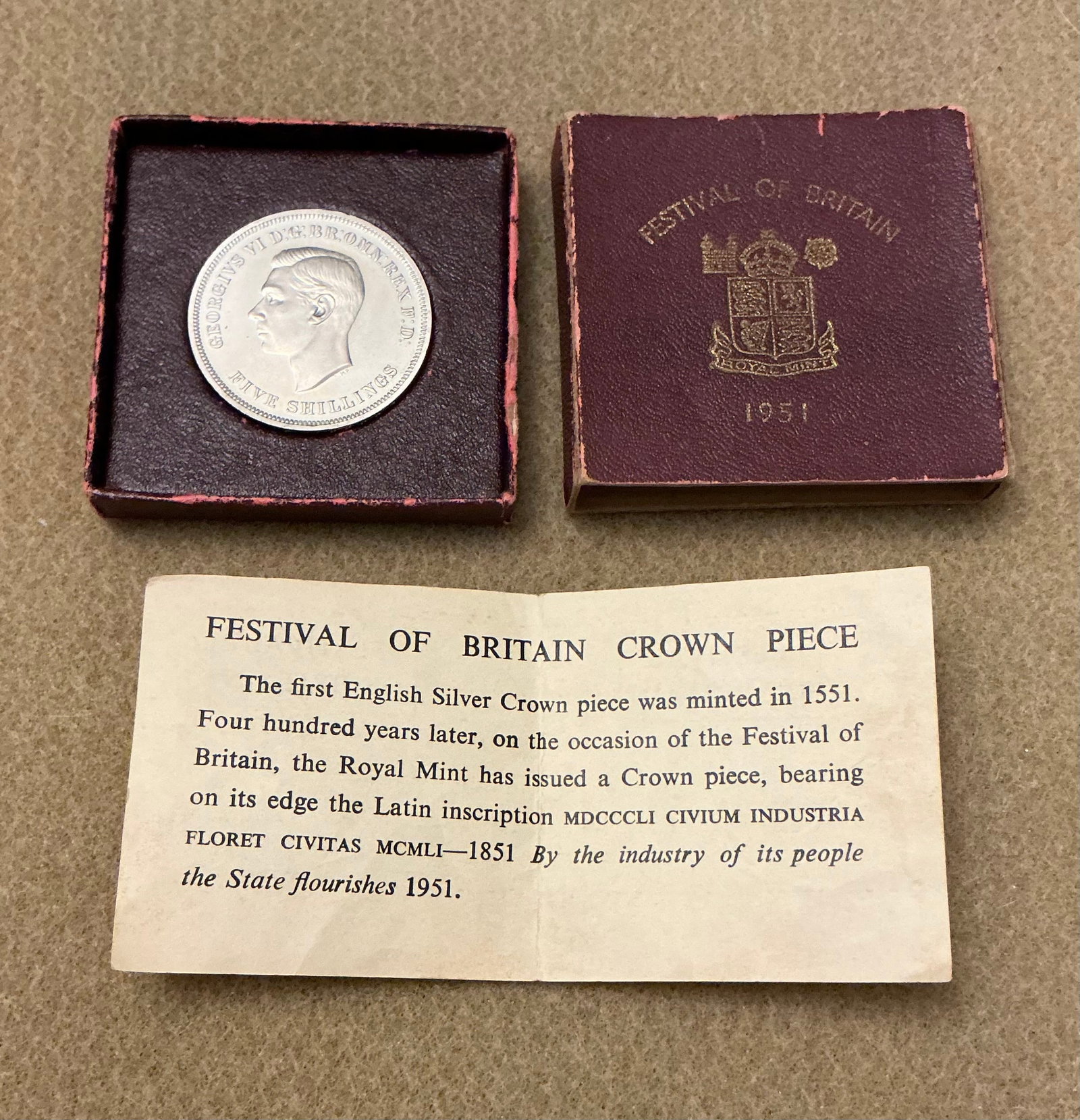 1951 George VI Festival Of Britain Crown Coin (1 of 5)