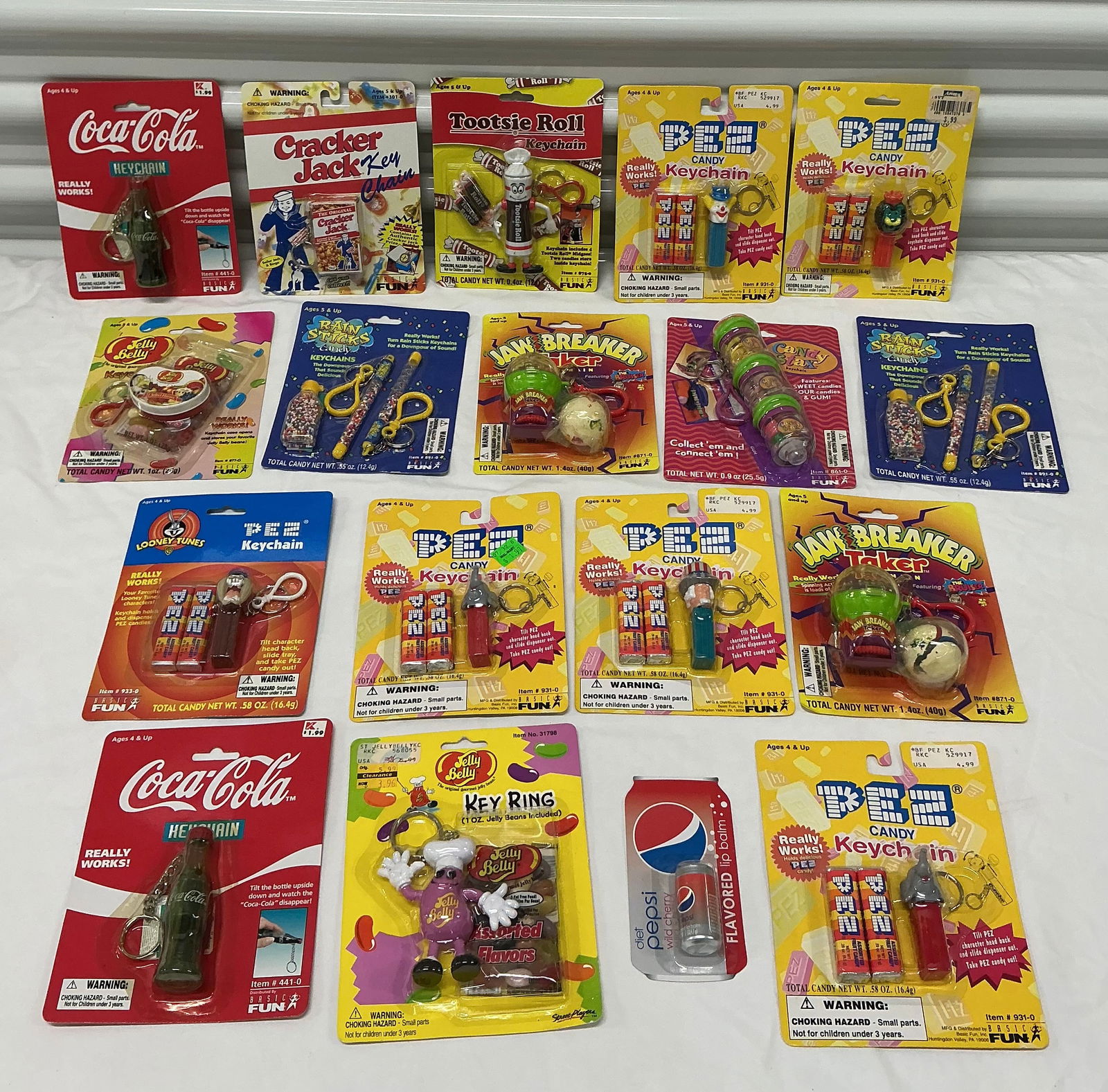 1990s - Y2K Novelty Candy Advertising Keychains: Sealed