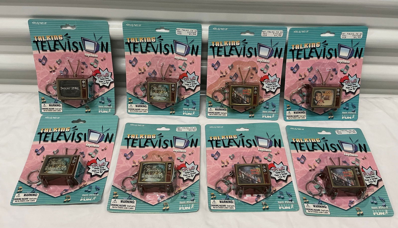 1999 Complete Set Of Four Plus Extras Novelty Television Key Chains: Sealed