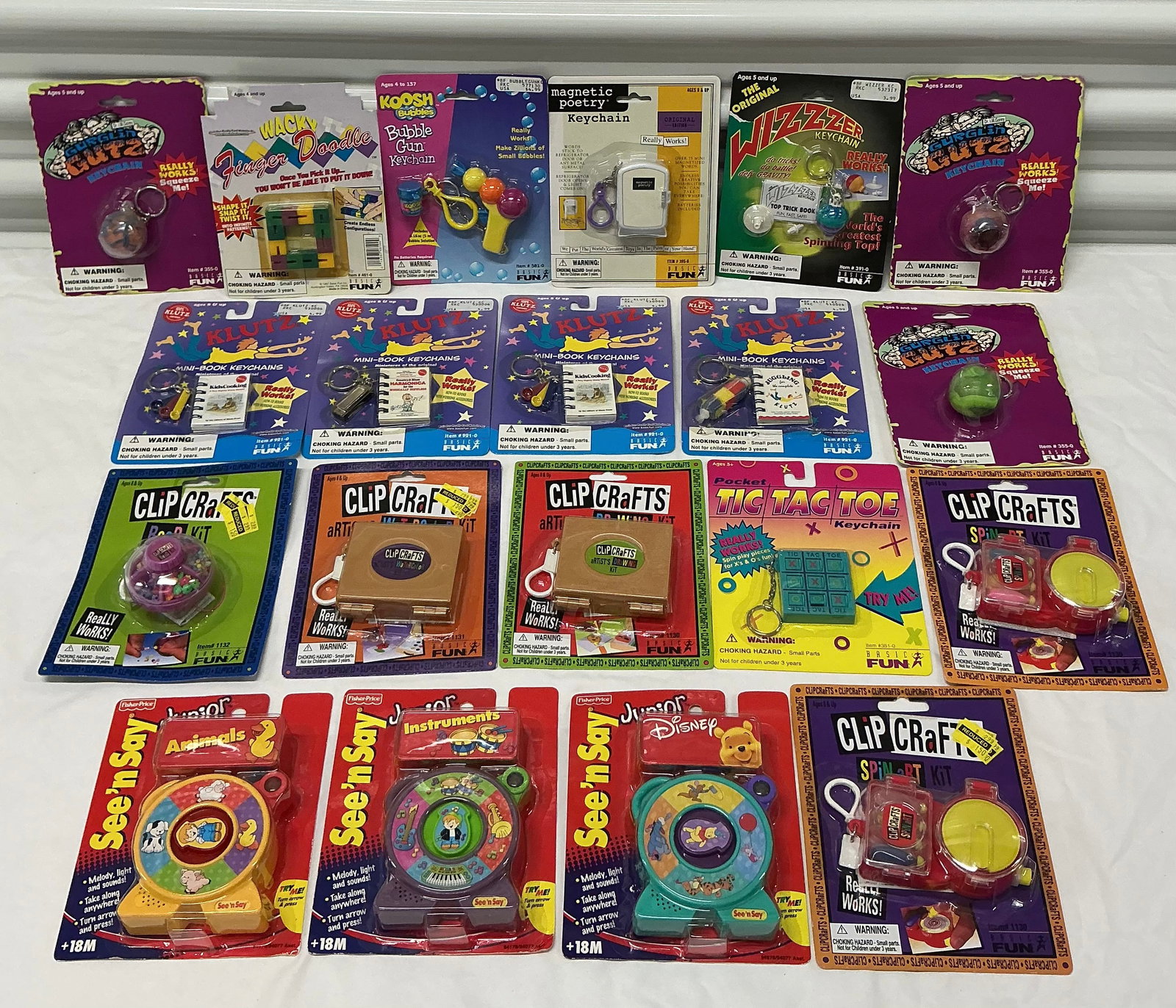 1990s Y2K Novelty Key Chains: Sealed