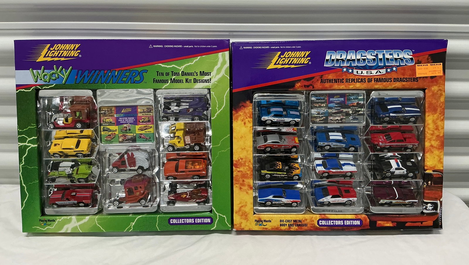1996 Johnny Lightning Die Cast Collectors Sets: Wacky Winners. & Dragsters USA