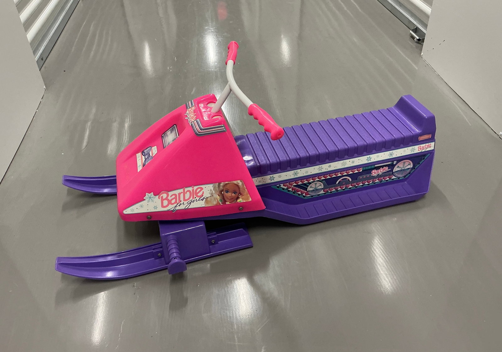 Vintage Barbie For Girls Snow Mobile Sled: 39 inches