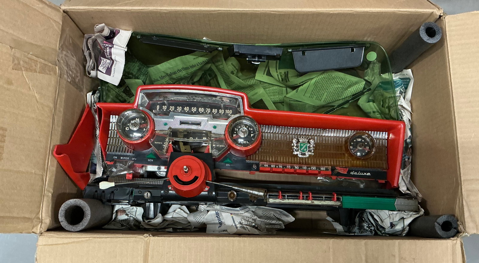 1960s Deluxe Reading Corp Car Dashboard Toy Game For Parts: Damaged As Shown