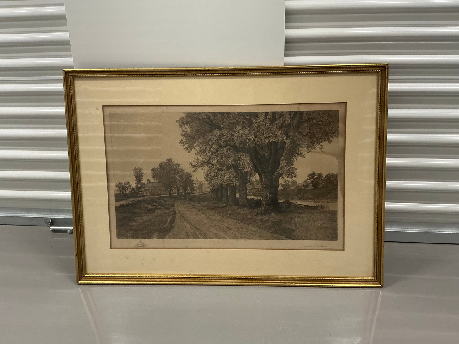 Pencil Signed 1890 Etching “The Old Elm Road” Artist Ernest Christian Rost Print (1 of 5)