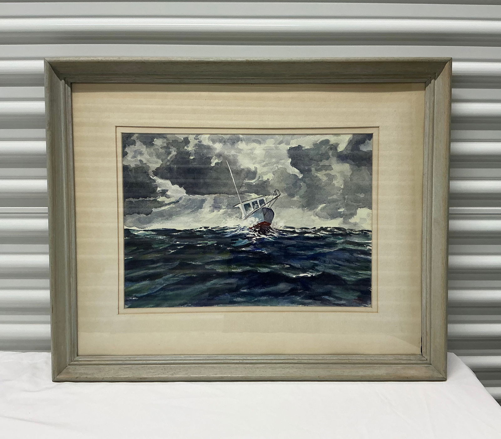 Signed Mid Century Watercolor By Clark Bryson “Hurrying Home” Nautical Painting (1 of 5)