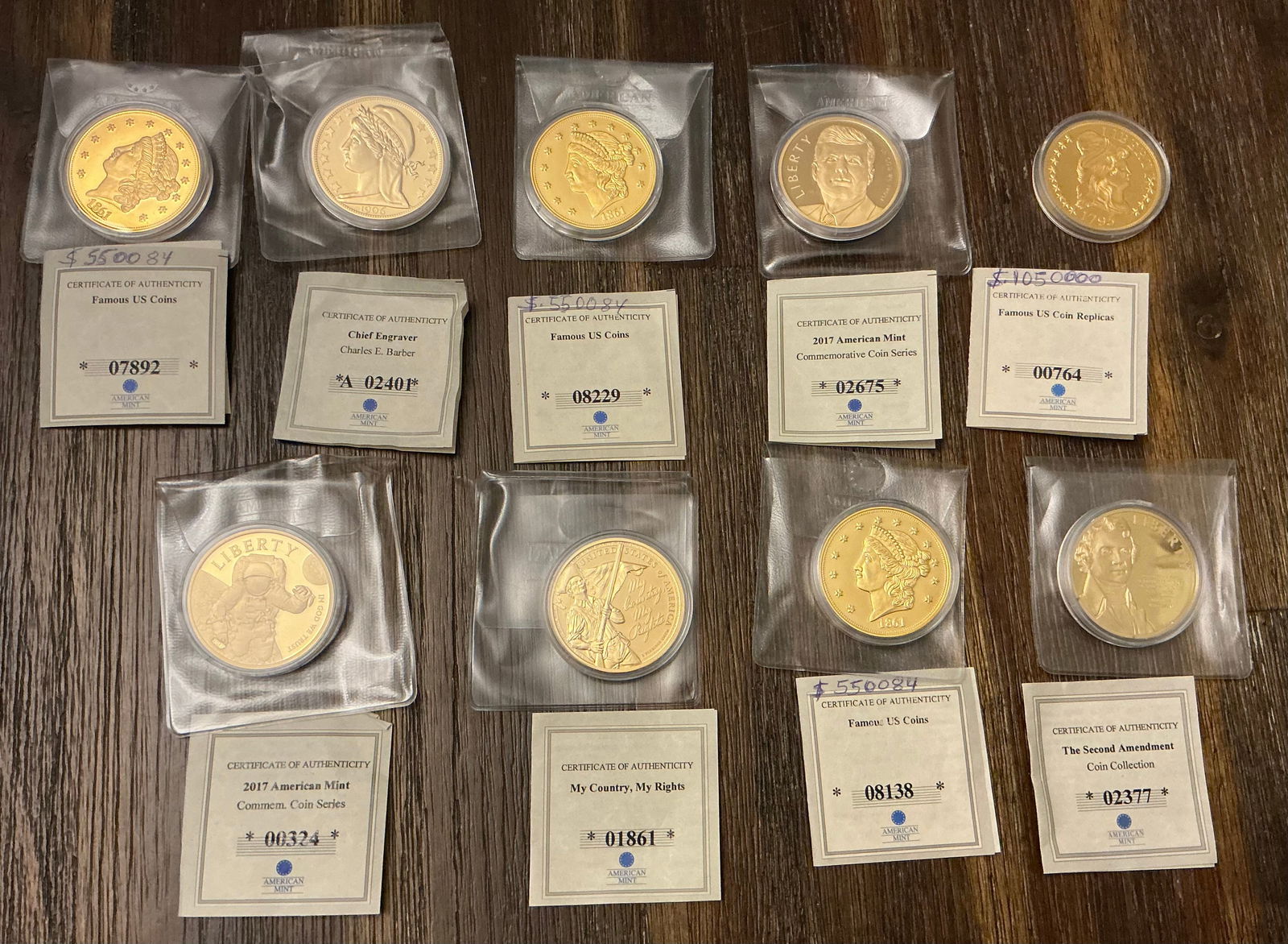 24k Gold Layered American Mint Replica Coins (1 of 6)