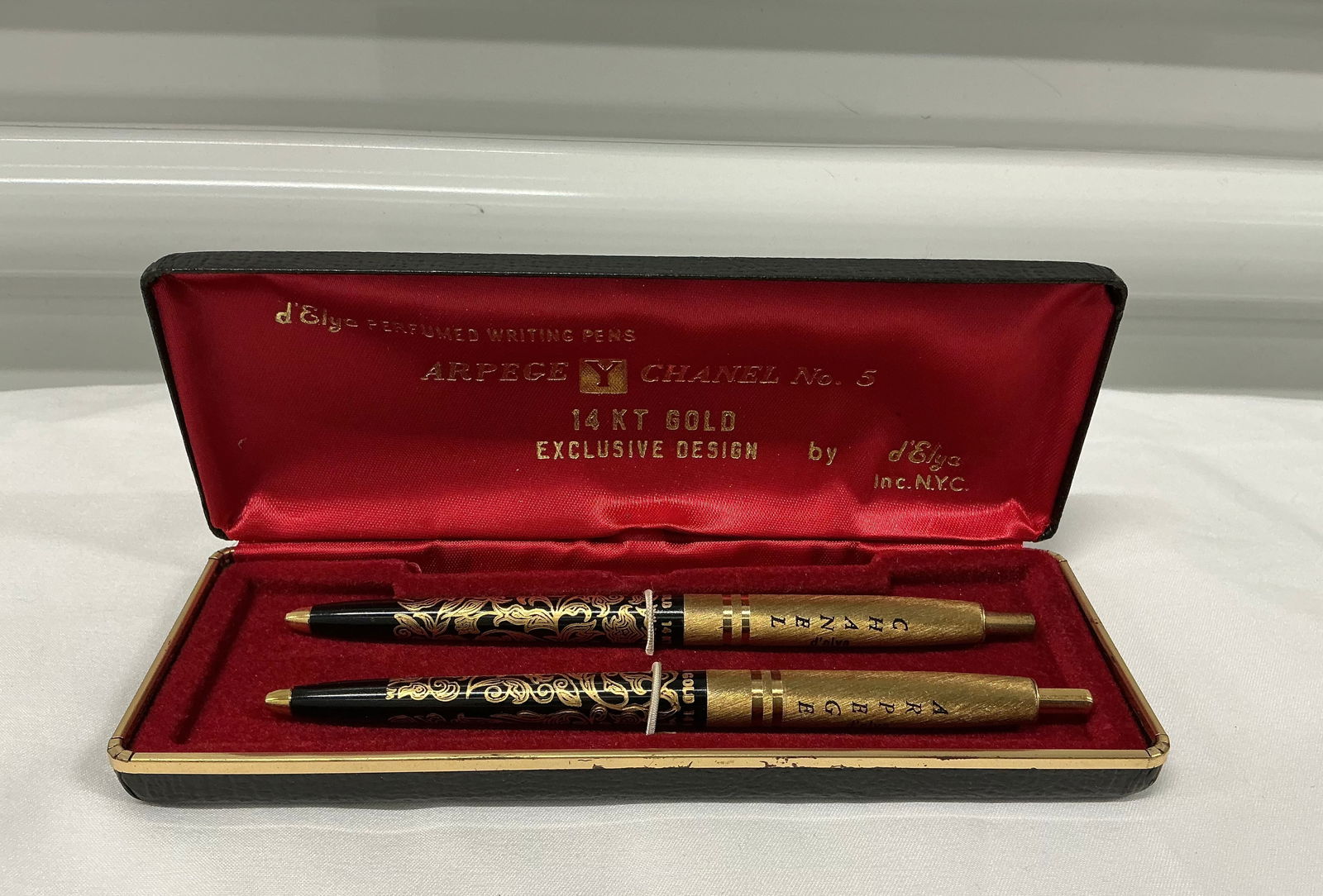 Vintage Chanel & Arpege 14K Gold Filigree Pen Set (1 of 3)