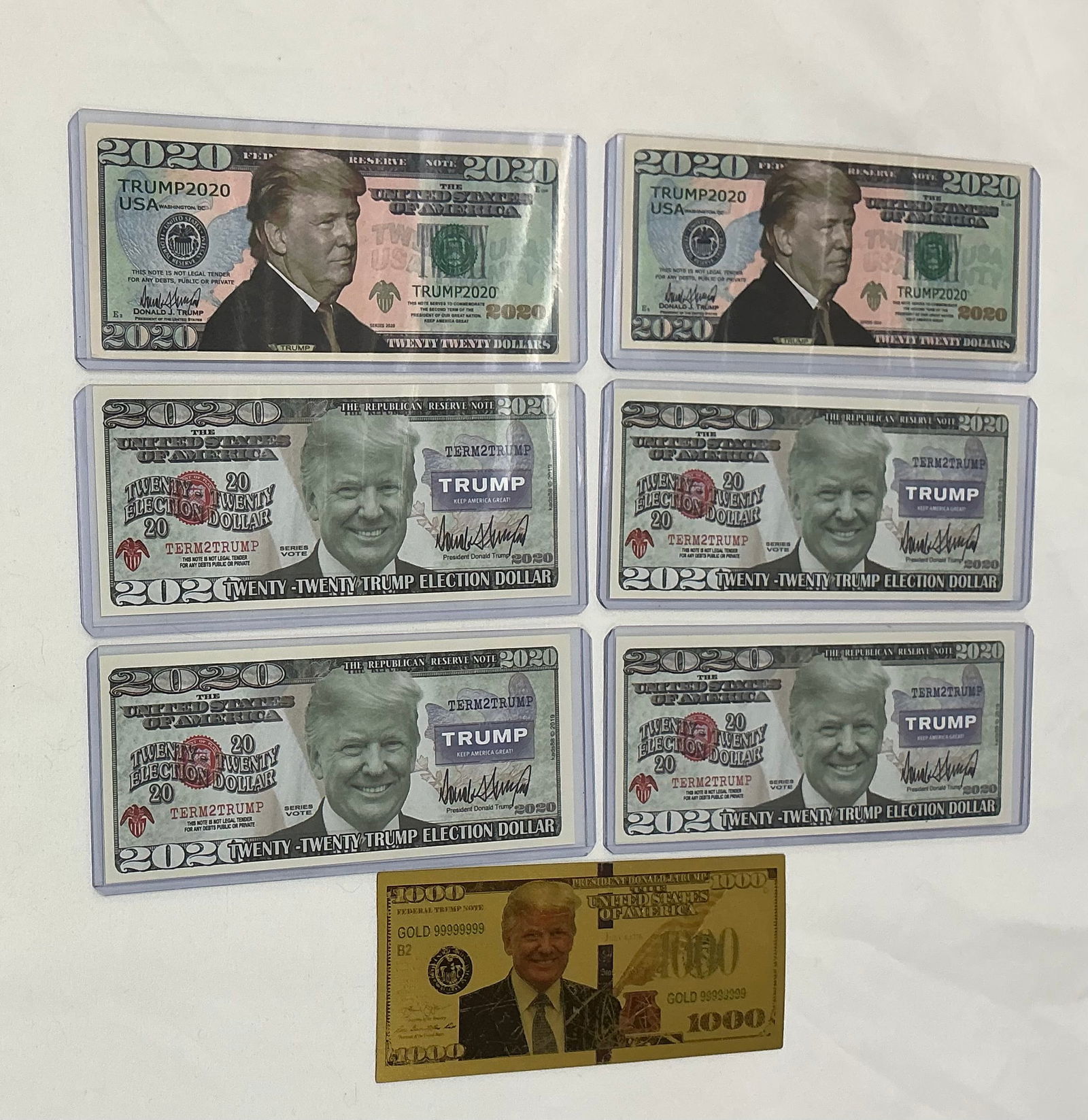 Donald Trump Novelty Bills Paper & Gold Foil (1 of 3)