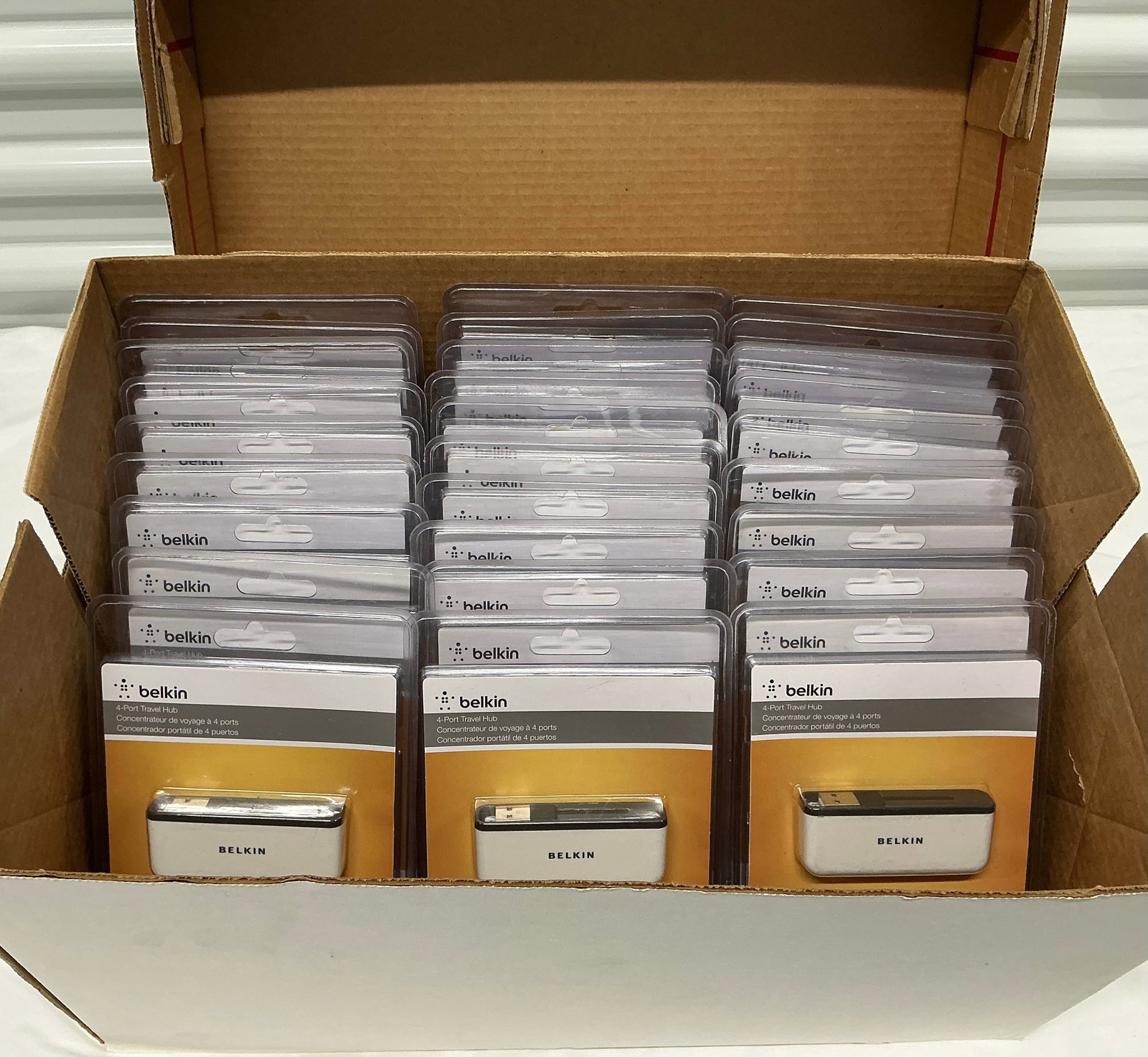 Box Full Of New Belkin 4 Port Travel Hubs: Untested