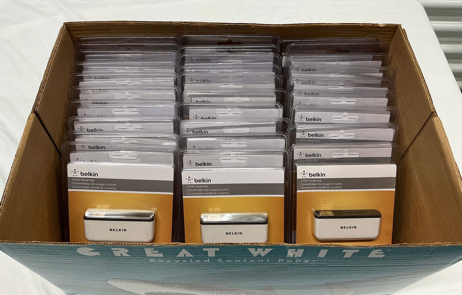 Box Full Of New Belkin 4 Port Travel Hubs: Untested