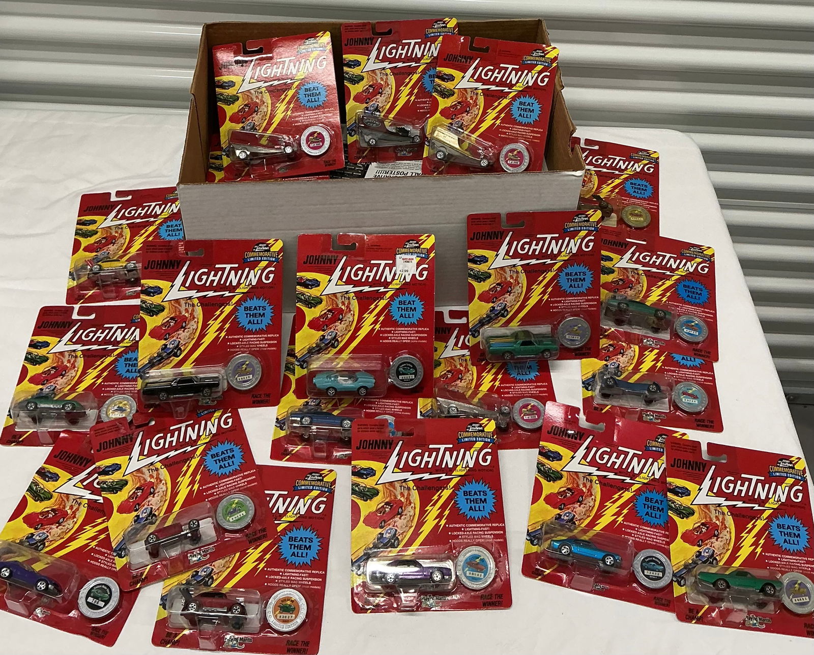 Box Full Of Vintage Johnny Lightning Die Cast Commemorative Limited Edition Cars (1 of 6)