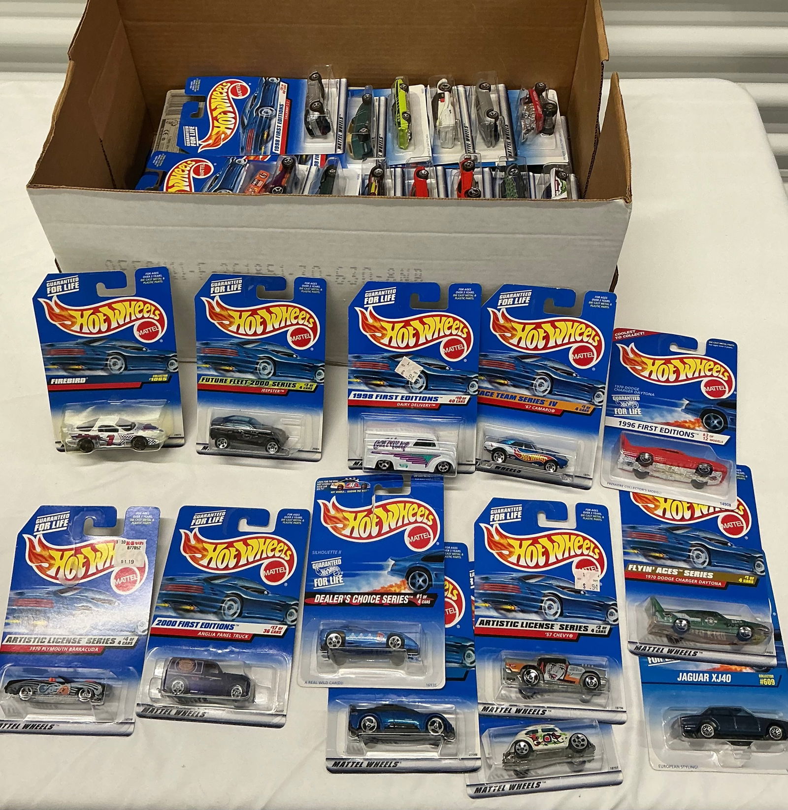 Box Full Of Vintage 1990s Hot Wheels On The Card - 2
