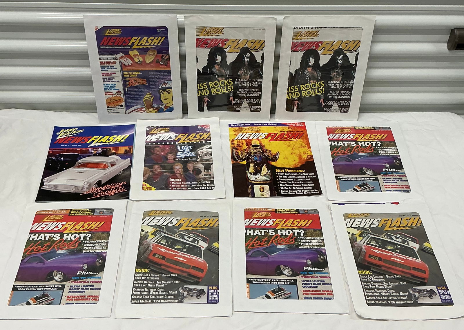 1990s Johnny Lightning Newsflash Magazines incl KISS: One KISS issue sealed