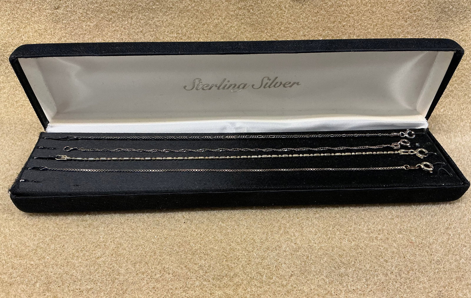 Boxed Bracelets Marked 925 Silver: 7”