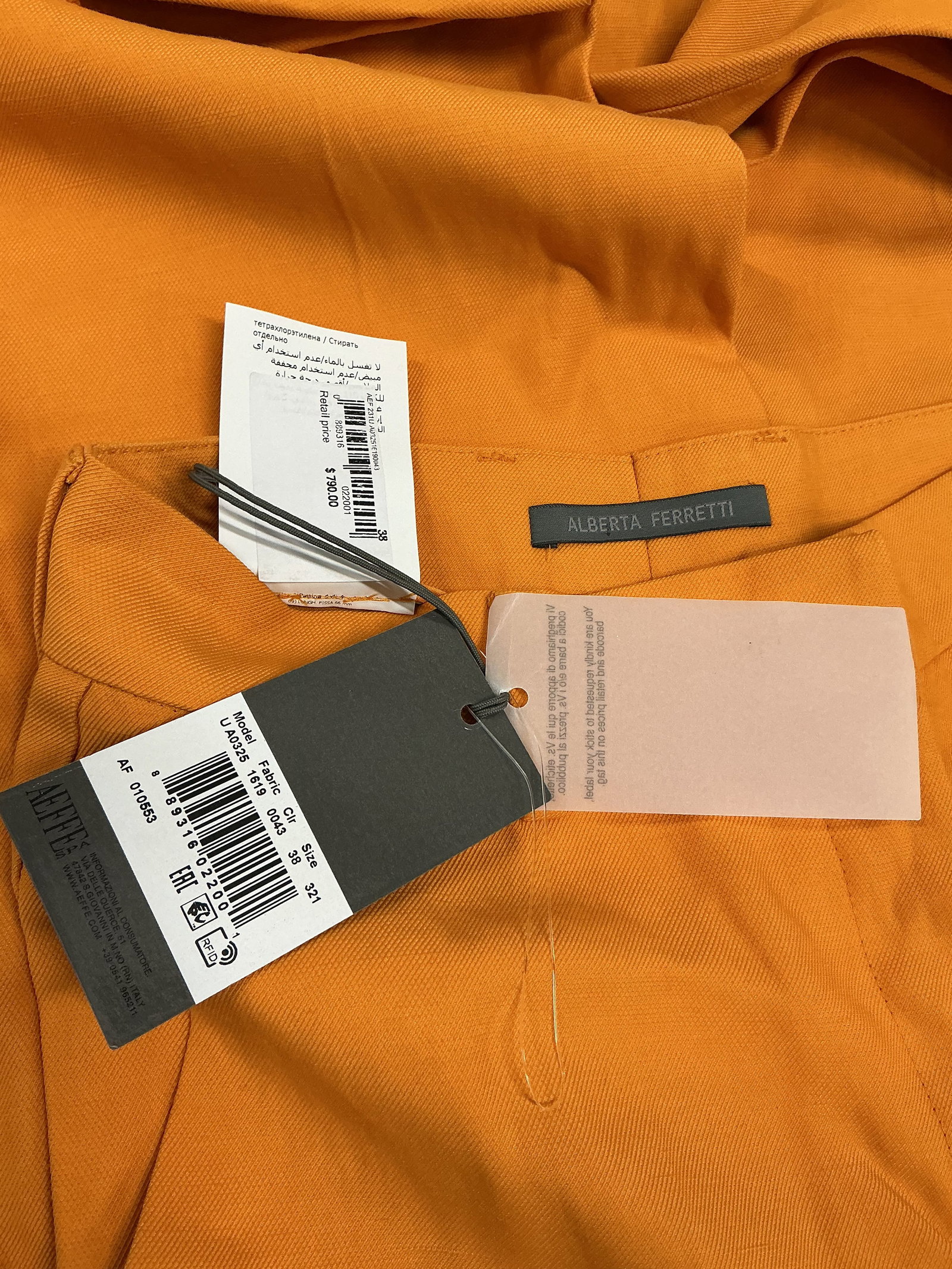 New With Tags Alberta Ferretti Linen Blend Pants: Size 2