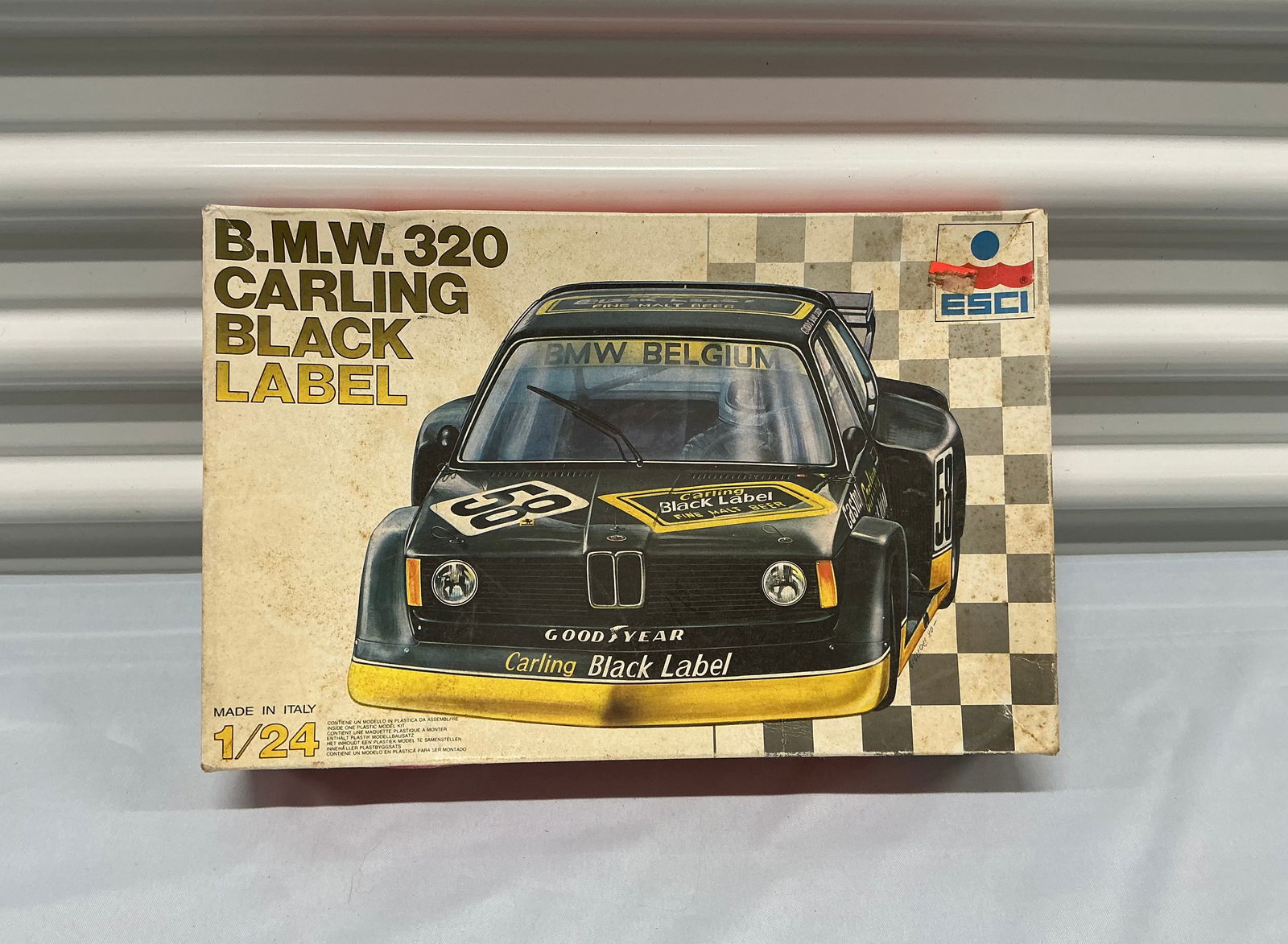 ESCI BMW 320 Carling Black Label Model Kit: Unchecked With Parts Shown, Partial Build
