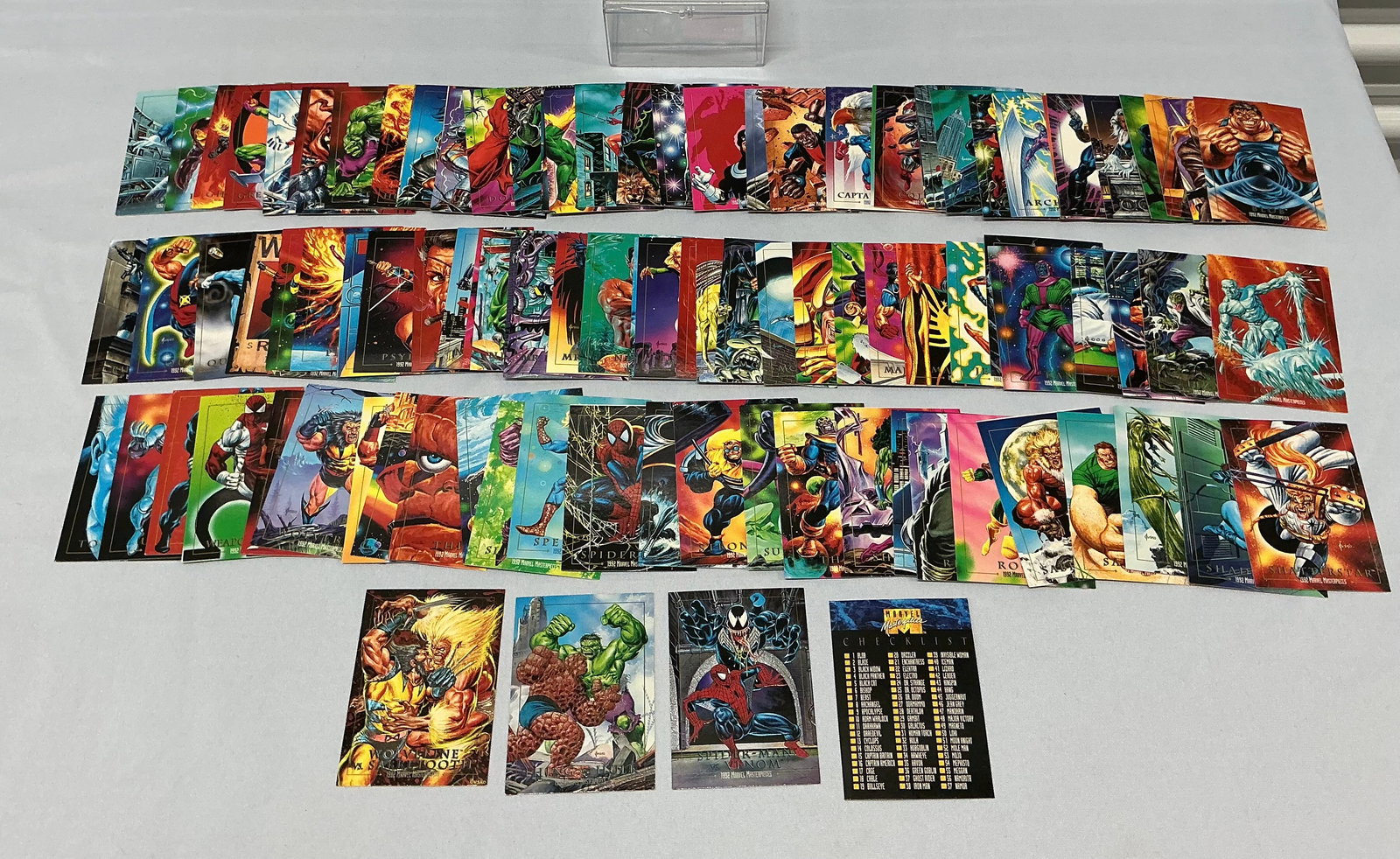 1992 Sky Box Marvel Masterpieces Trading Cards: Complete 1-100 Plus Three Bonus Cards
