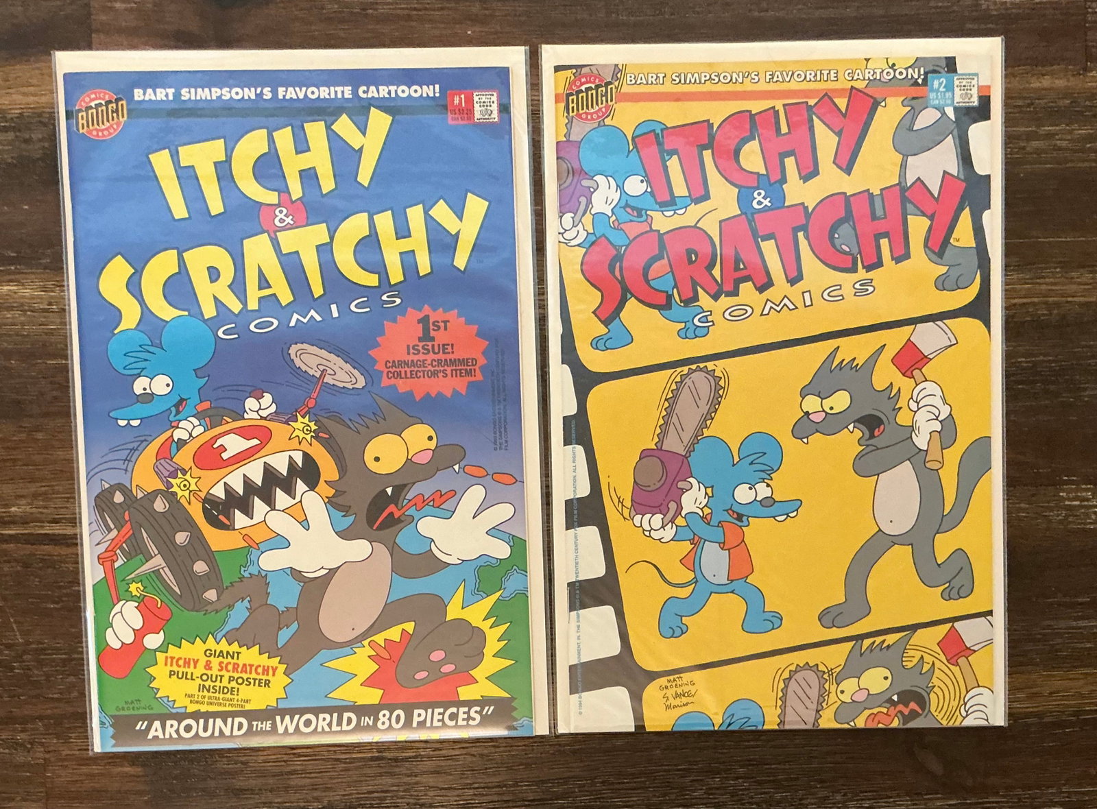 1990s Itchy & Scratchy Comics Issues 1-2: Boarded