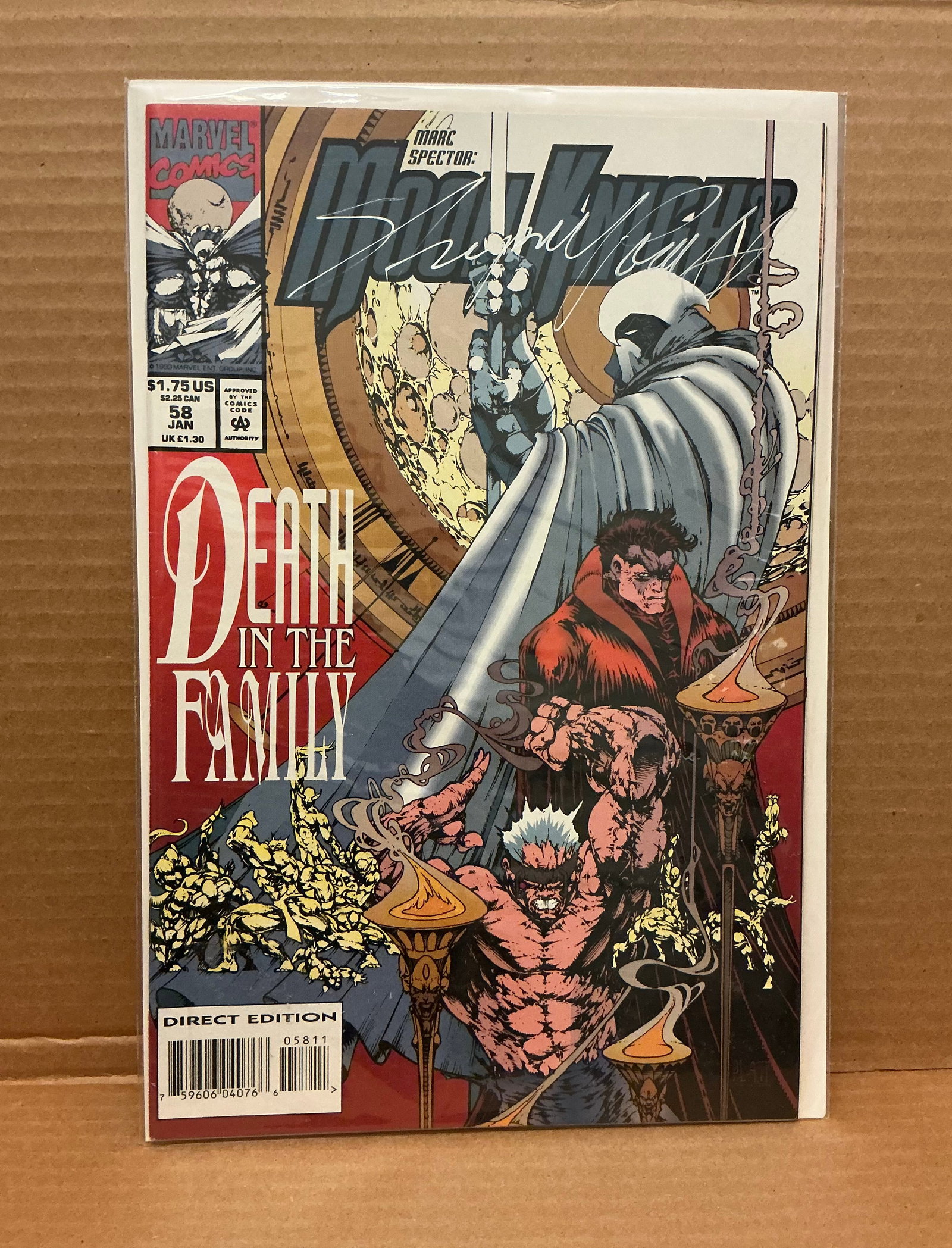 SIGNED By Artist Marvel Comics Moon Knight #58: Boarded
