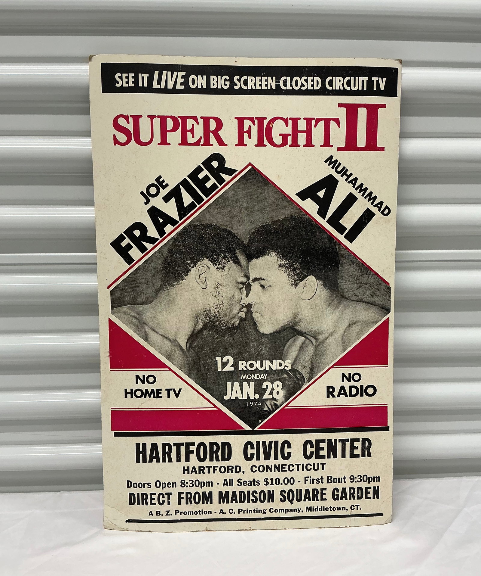 Joe Frazier Muhammad Ali 1974 Super Fight II Boxing Promo: 14x22