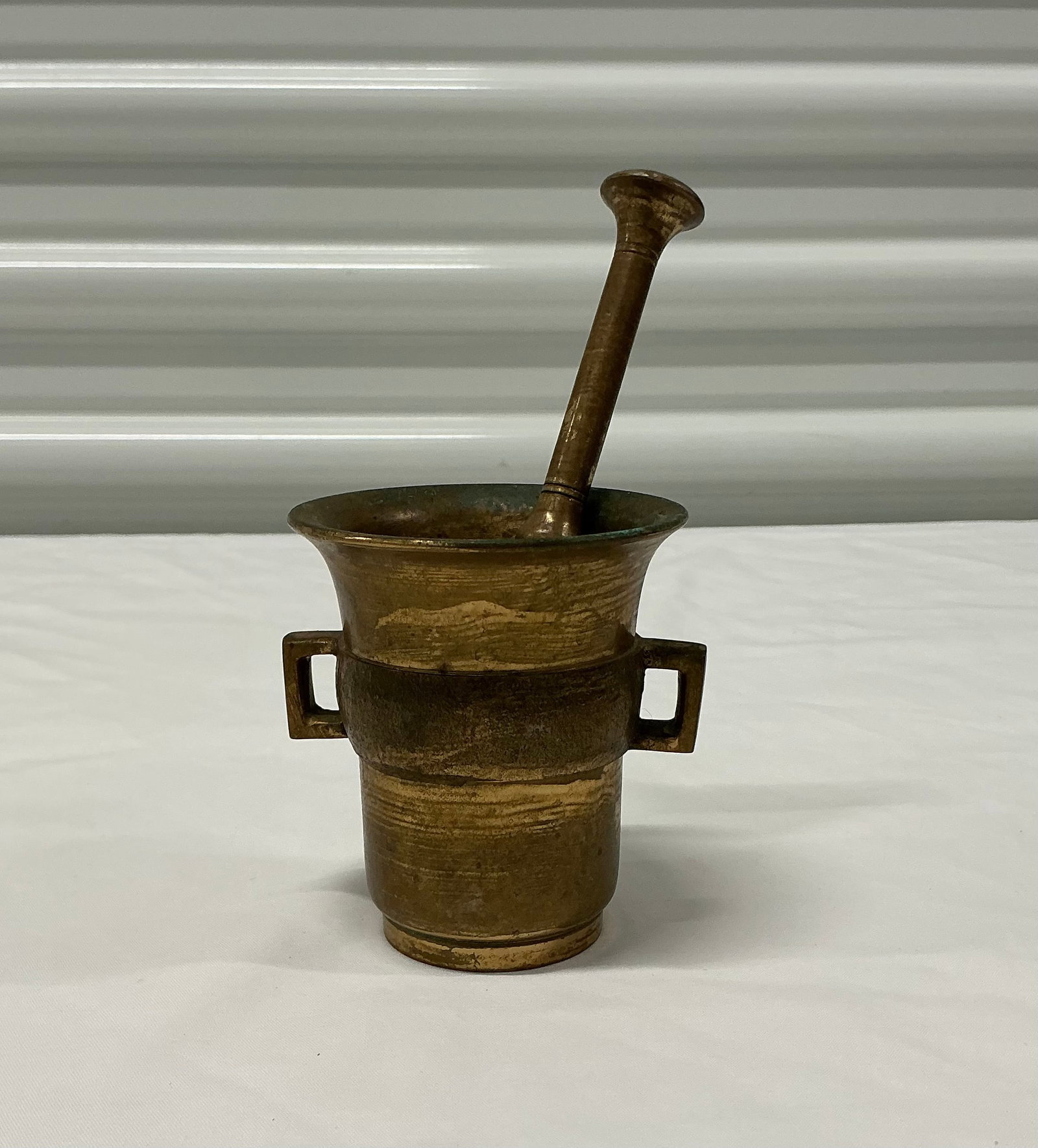 1950s Solid Brass Mini Mortar & Pestle Swedish Artisan Erik Jonsson (1 of 5)