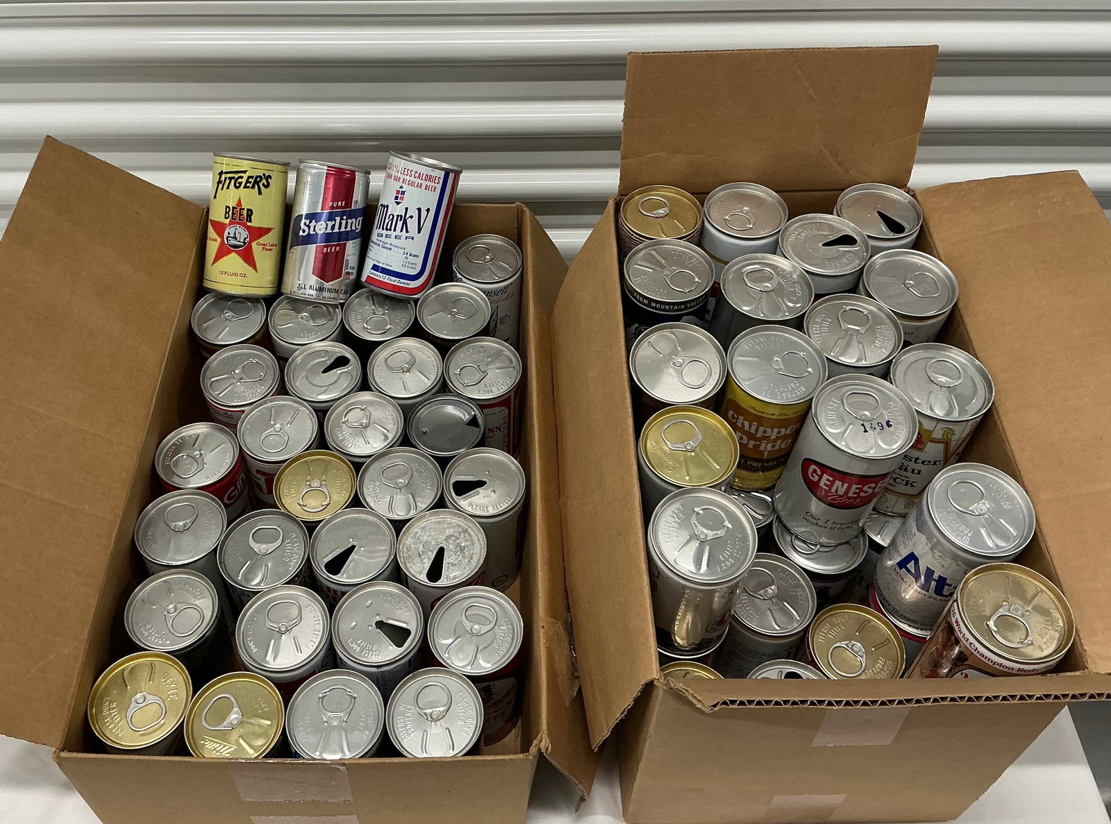 Two Boxes Full Of Vintage Beer Cans (1 of 3)