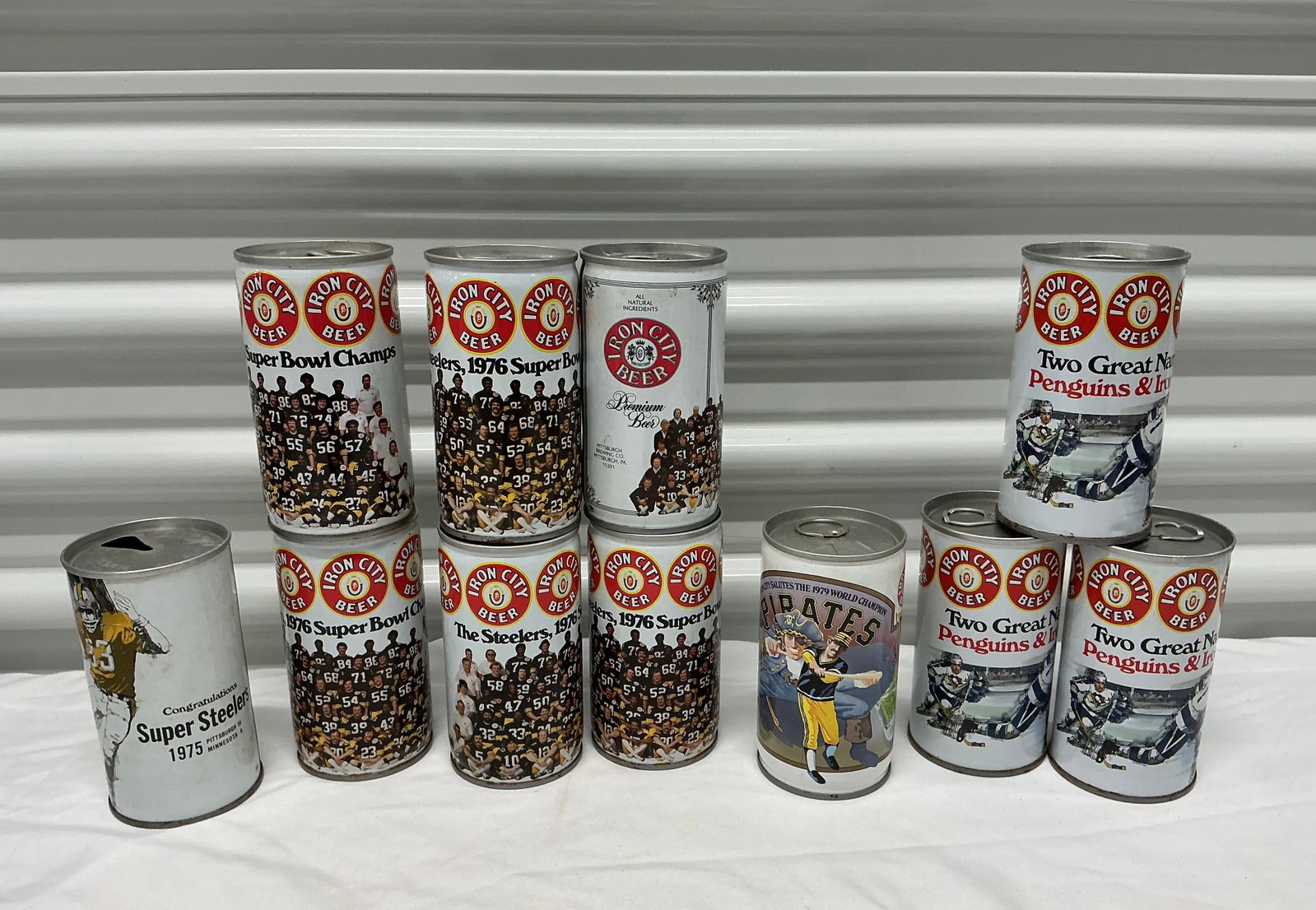 1970s Iron City Beer Pittsburgh Steelers Penguins & Pirates Cans: All Empty